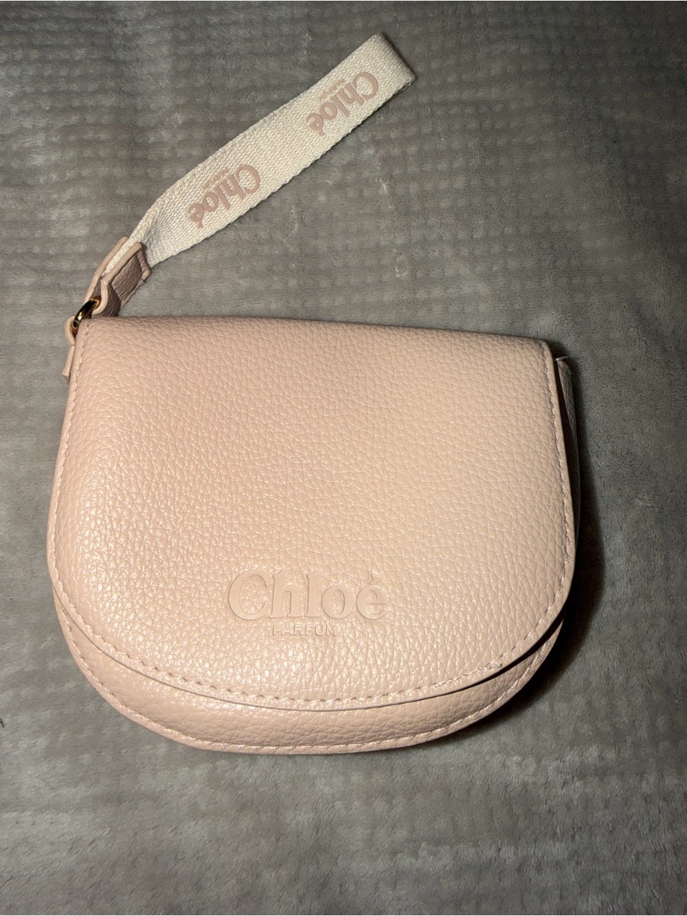 Pink Leather Wristlet Bag